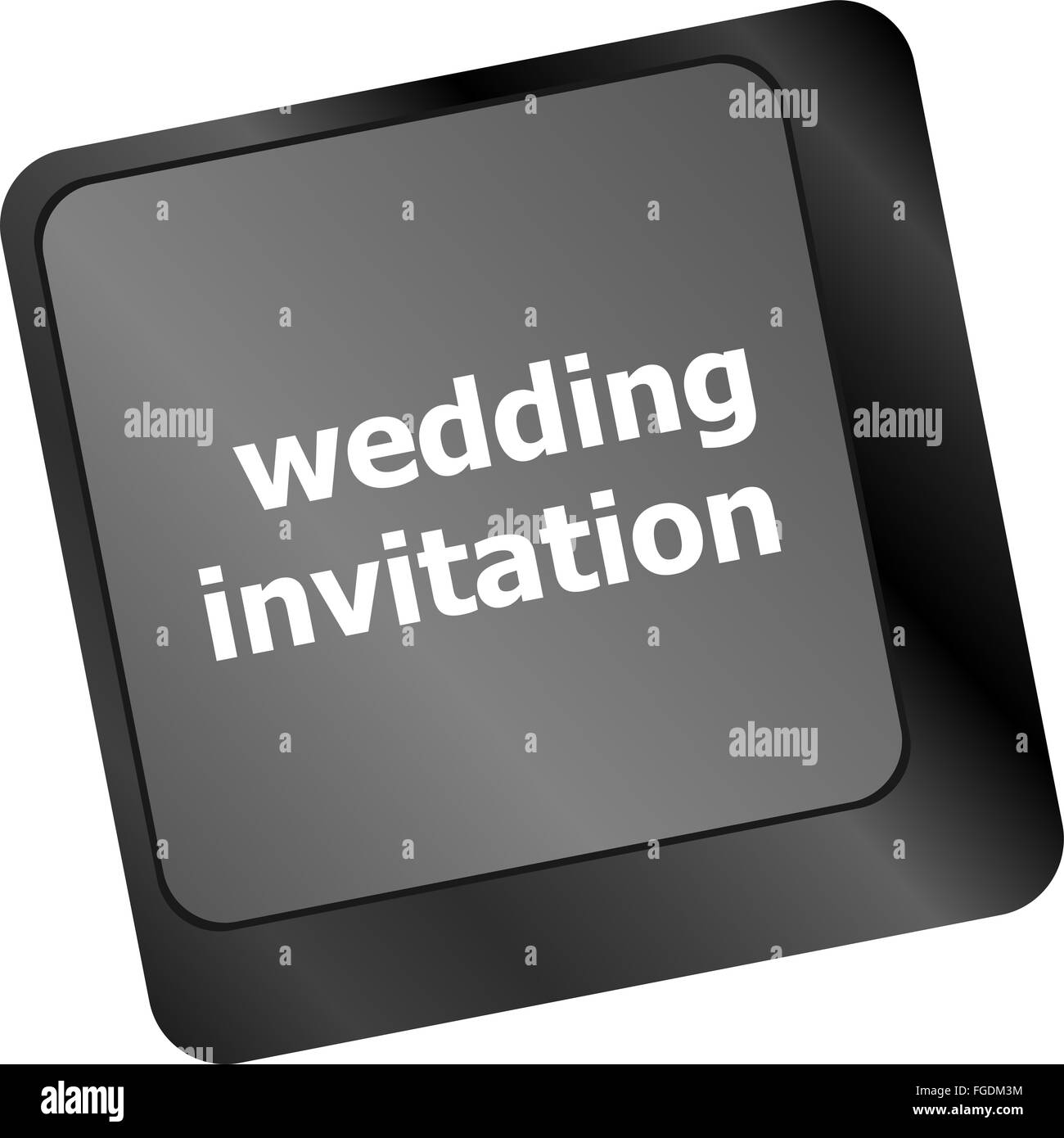 Wedding invitation word button on keyboard key Stock Photo - Alamy