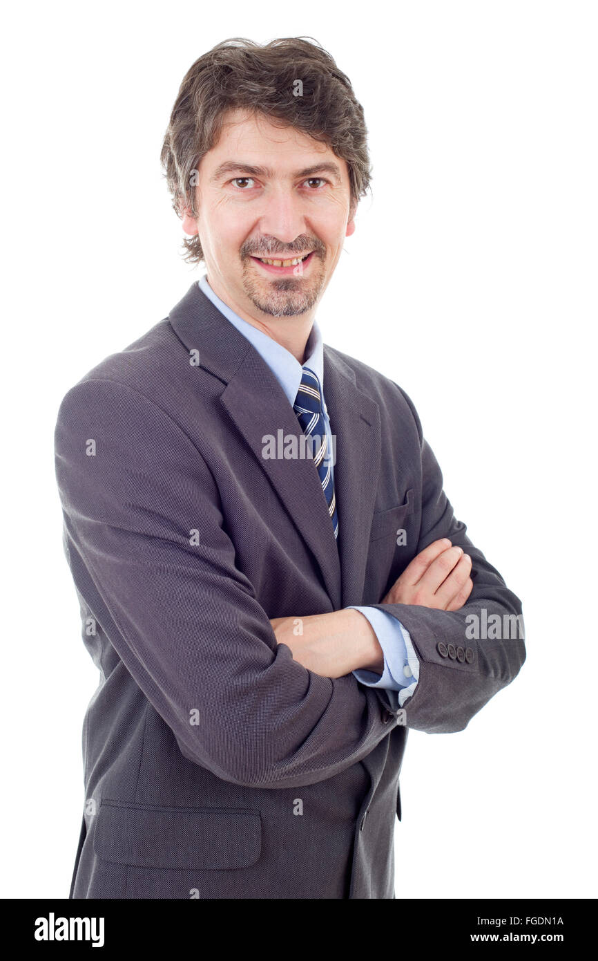 young business man portrait isolated on white Stock Photo - Alamy