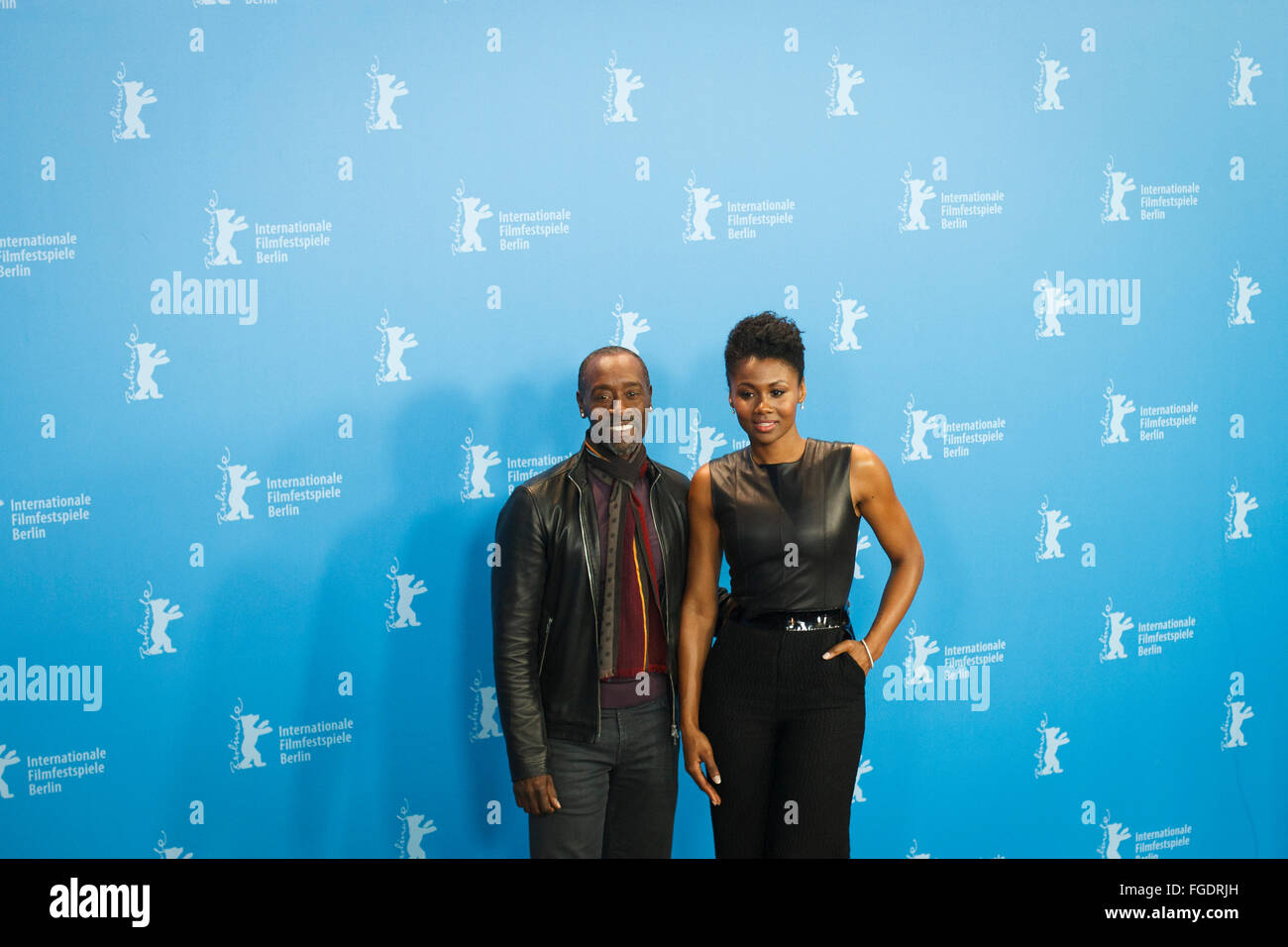 Berlin, Germany. 18th February, 2016. Director Don Cheadle and actress Emayatzy Corinealdi attend the 'Miles Ahead' press conference during the 66th Berlinale International Film Festival Berlin Credit:  Odeta Catana/Alamy Live News Stock Photo