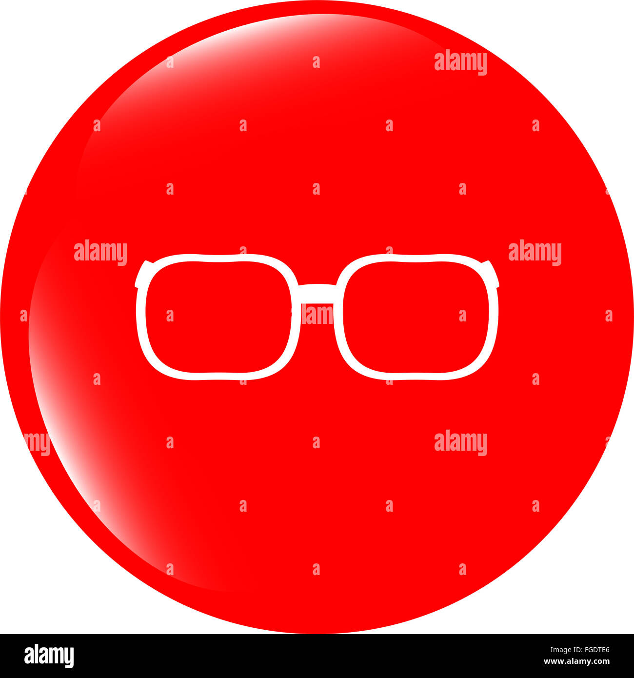 glasses sign icon. Eyeglass frame symbol. web shiny button Stock Photo