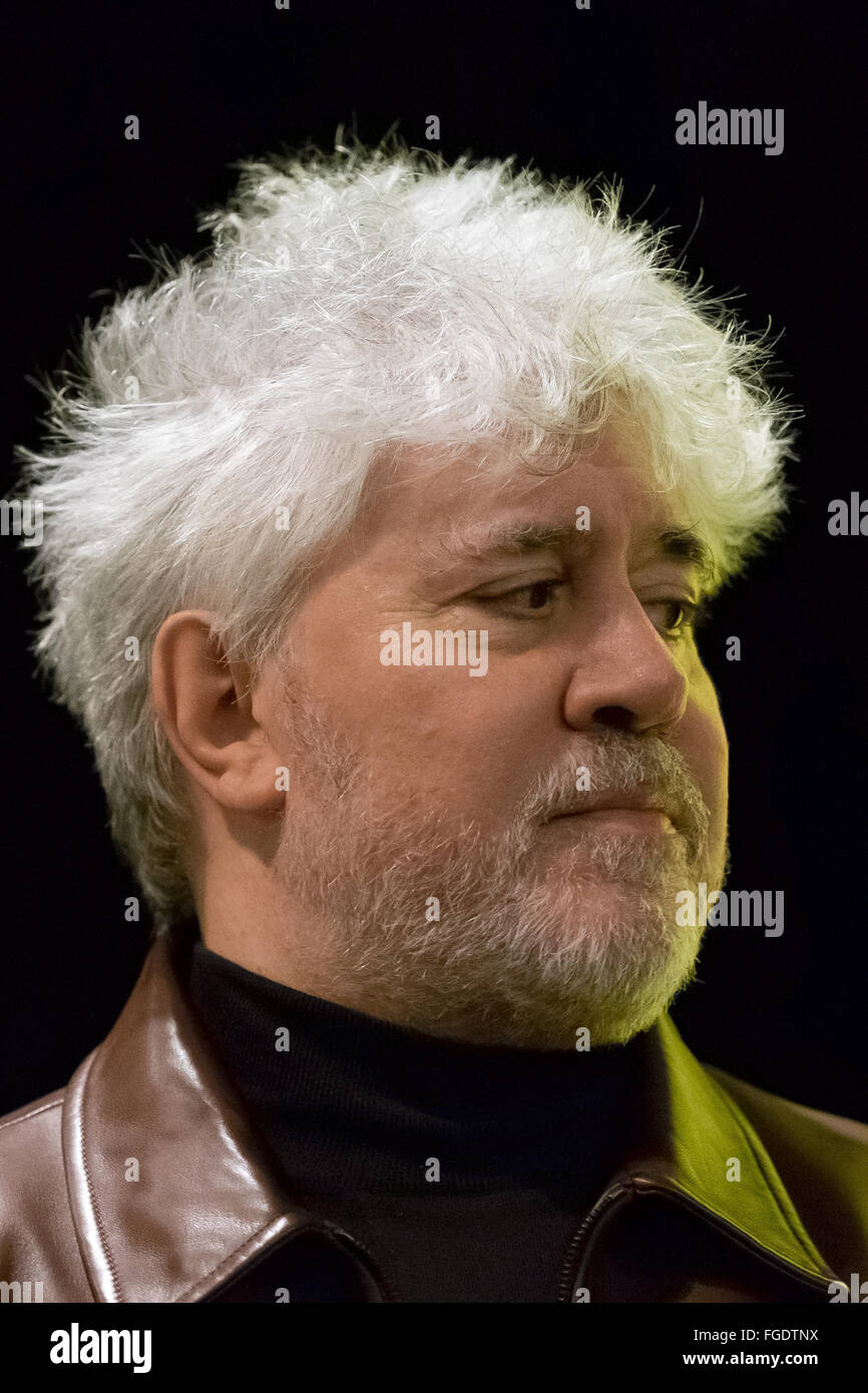 Spanish film maker Pedro Almodovar gives a master class during the Profesional Artistic School held at Fine Arts building in Madrid  Featuring: Pedro Almodovar Where: Madrid, Spain When: 13 Jan 2016 Stock Photo