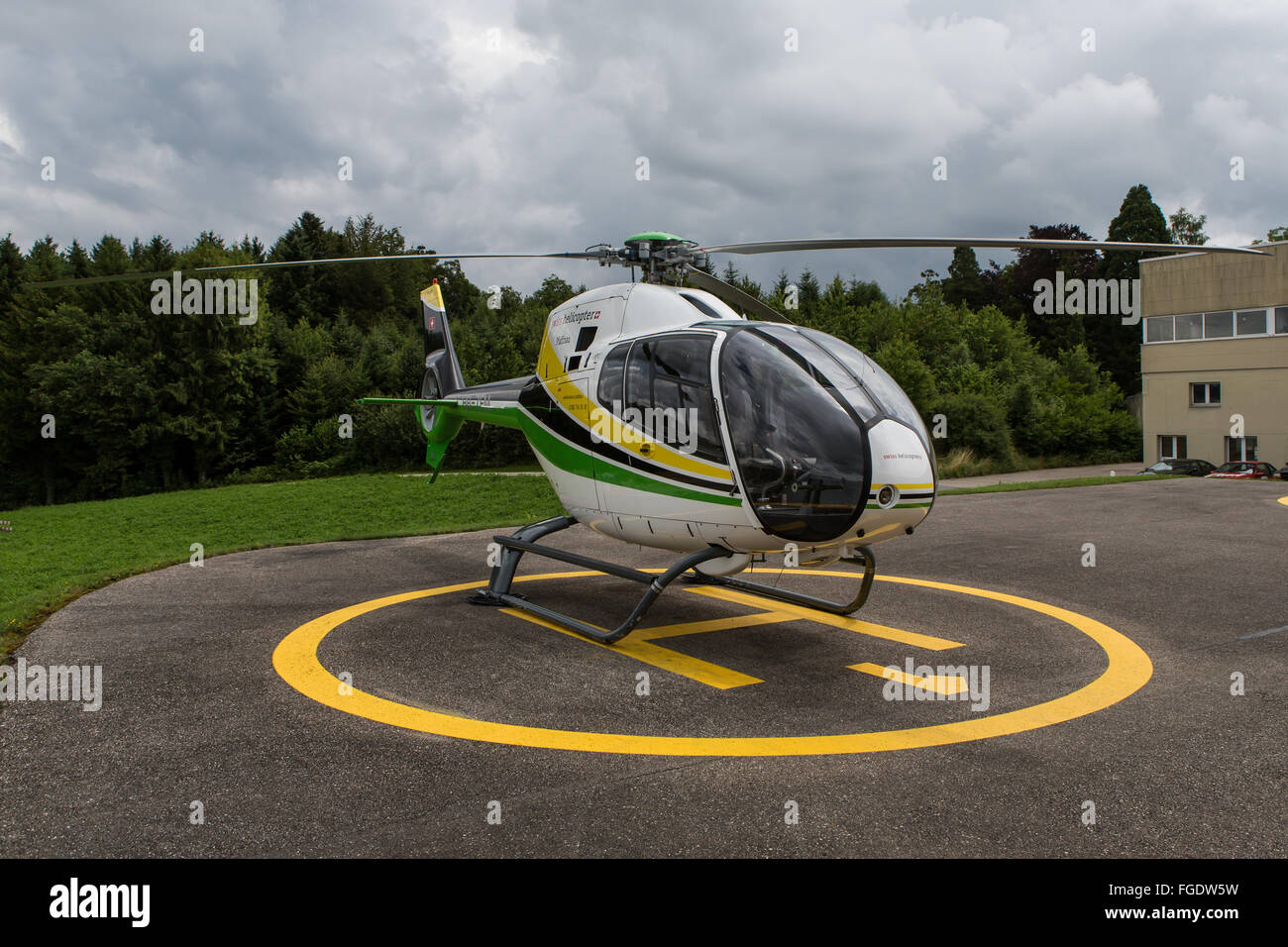 Swiss Helicopter Eurocopter EC 120B Colibri Stock Photo