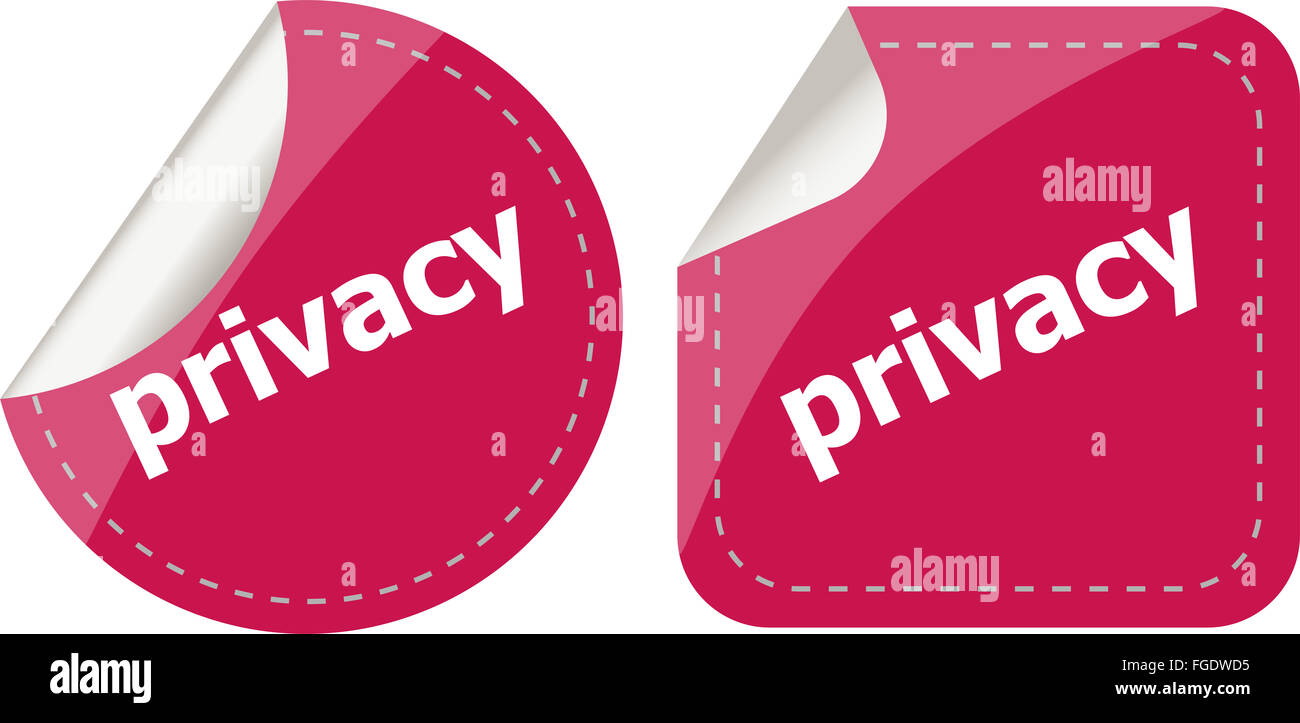 stickers label set business tag with privacy word Stock Photo - Alamy