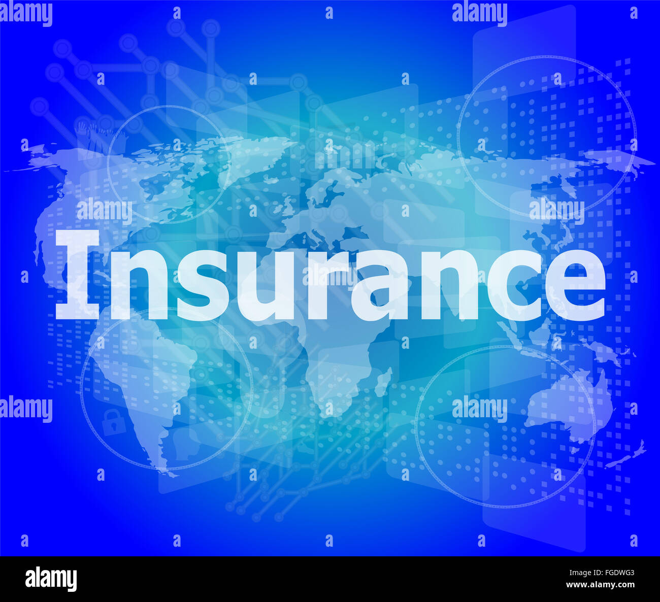 The word insurance on digital screen, business concept Stock Photo - Alamy