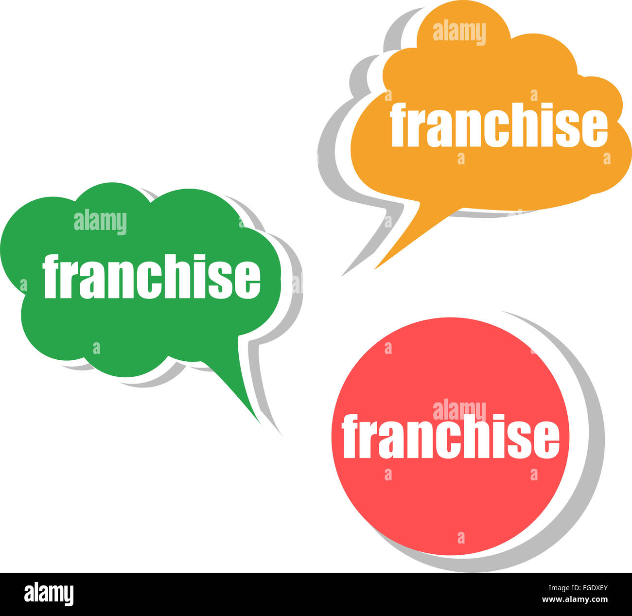 franchise. Set of stickers, labels, tags. Template for infographics ...