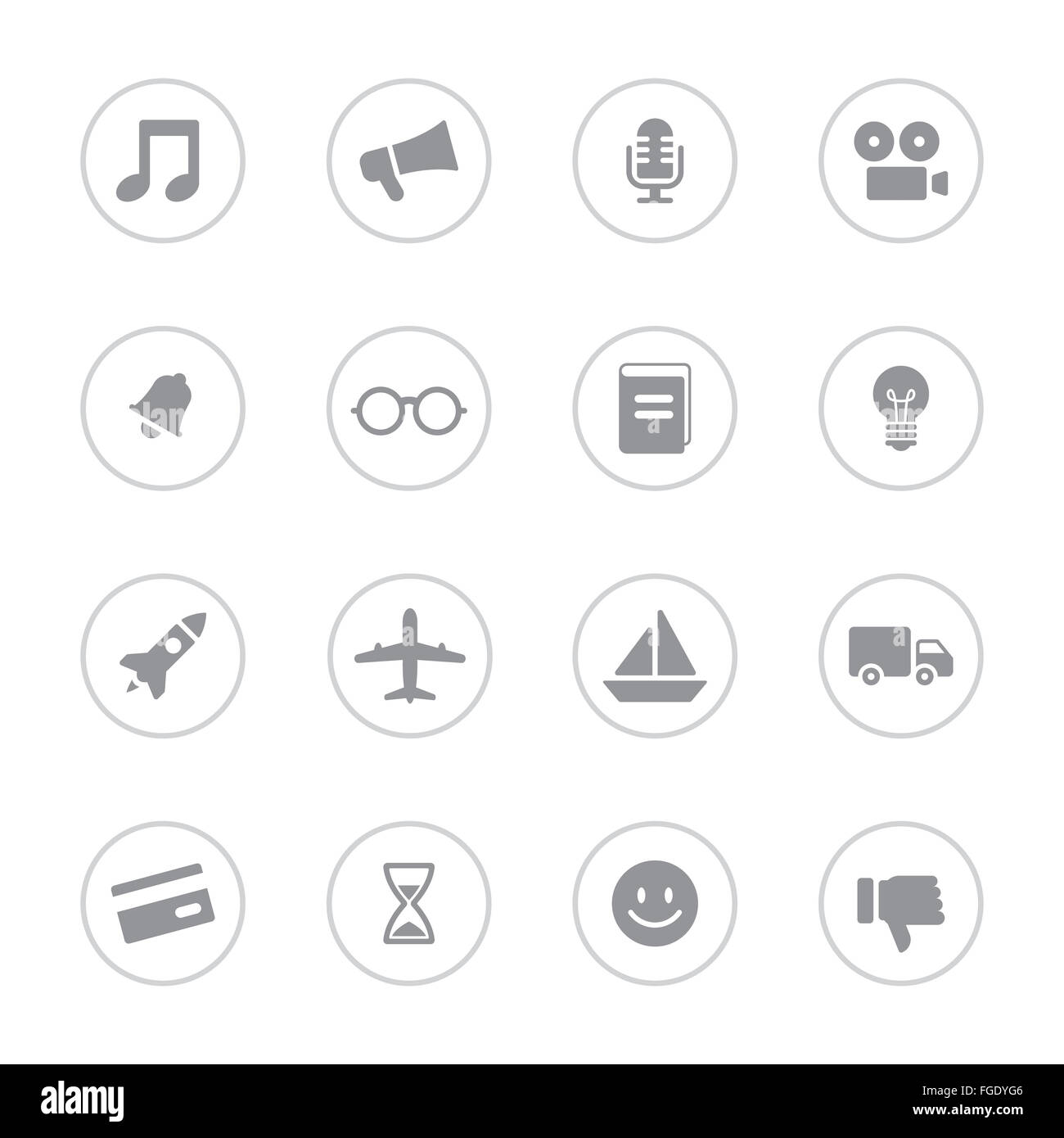 [JPEG] Gray simple flat icon set 5 with circle frame for web design, UI ...