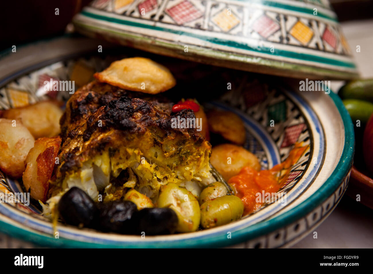 couscous Tajine Fish Stock Photo Alamy