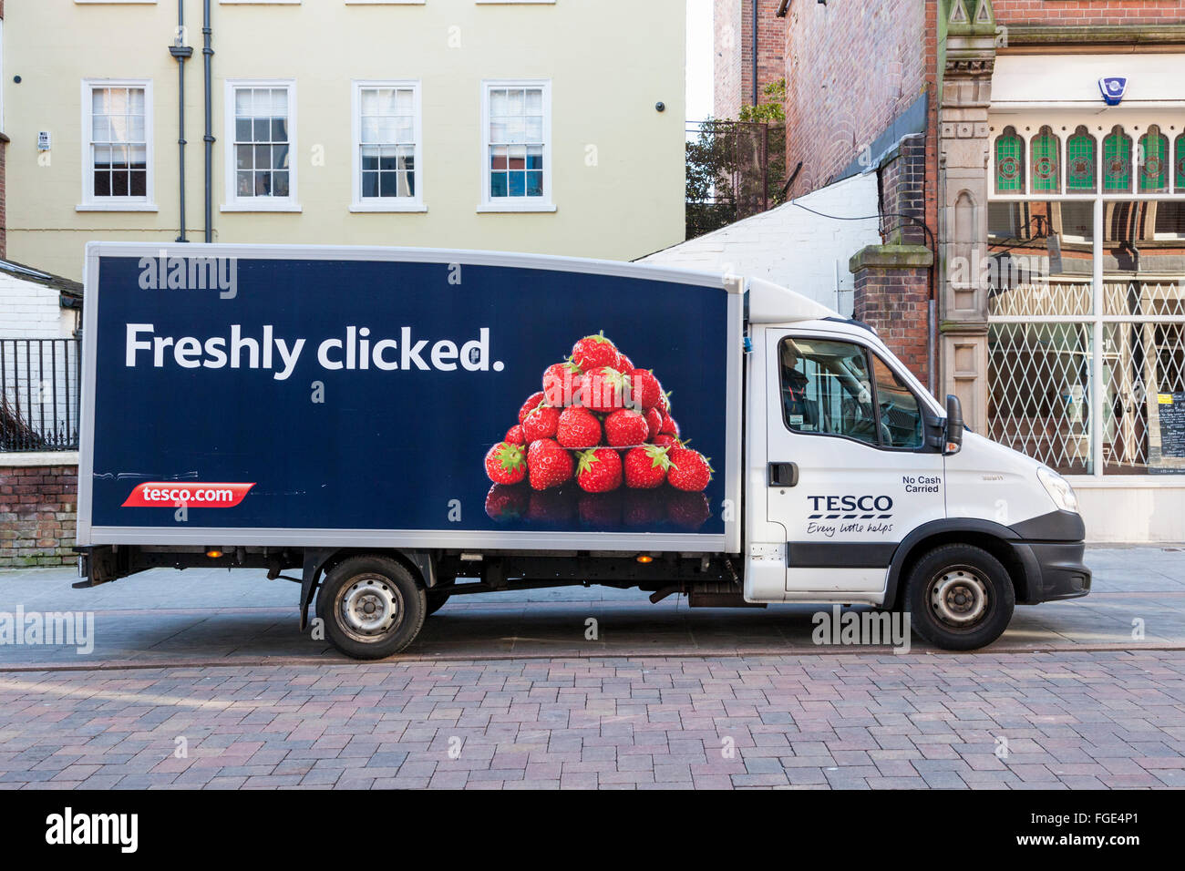 Tesco Home Delivery Van, Nottingham, England, UK Stock Photo
