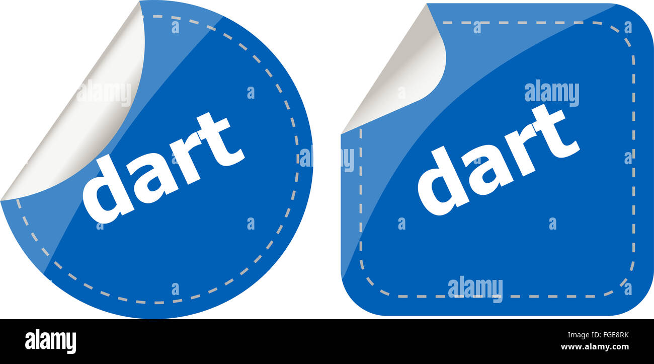 dart word stickers web button set, label, icon Stock Photo - Alamy