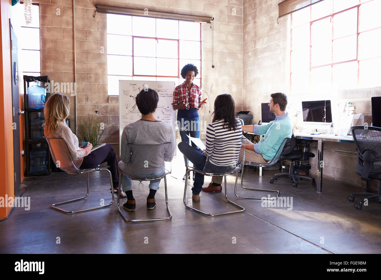 Group designers having brainstorming hi res stock photography and