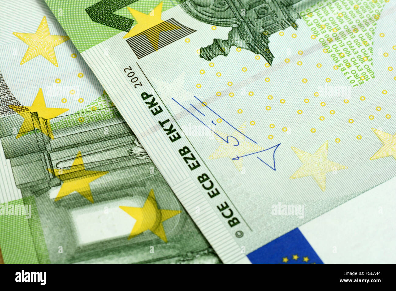 Close up macro detail of euro money banknotes Stock Photo - Alamy