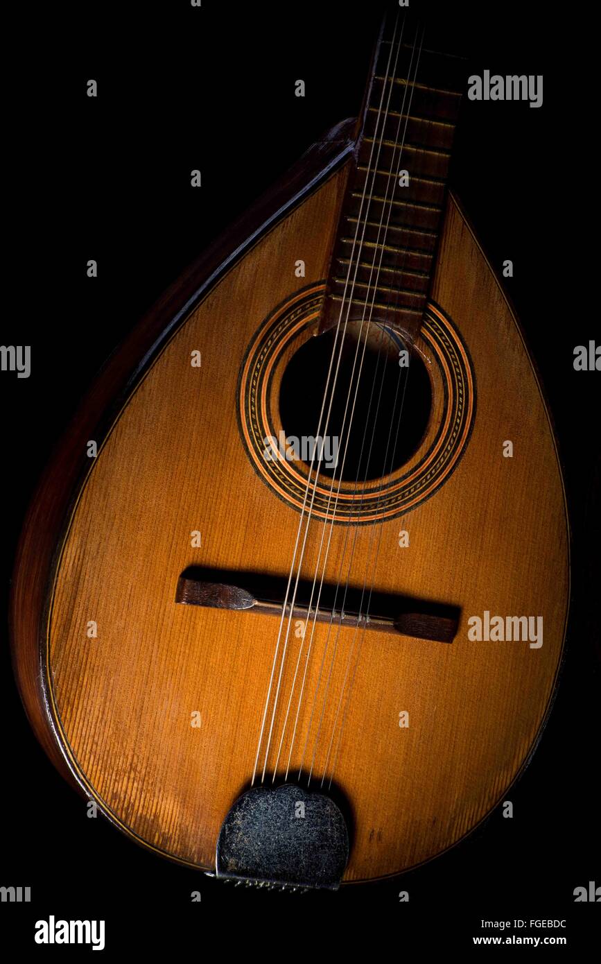 Vintage Spanish Hermanos Tatay Mandolin Musical Instrument Acoustic Folk Stock Photo
