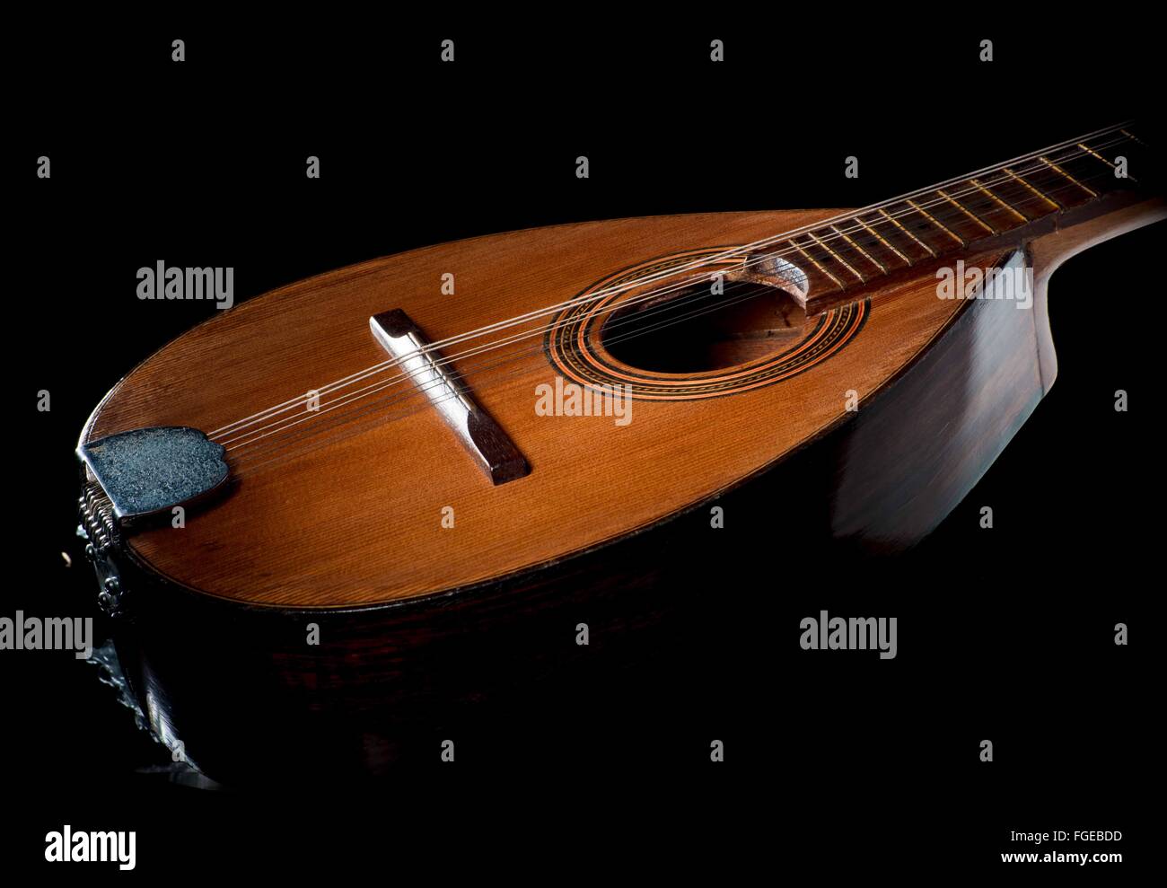 Vintage Hermanos Tatay Mandolin Spain Musical Instrument Acoustic Stock Photo