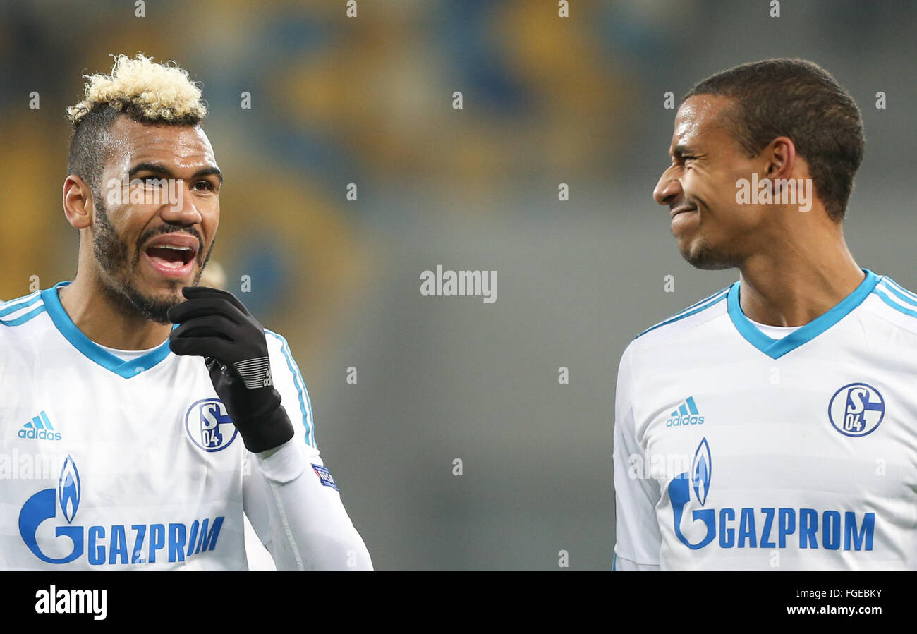 Eric Maxim Choupo Moting L And Joel Matip R Of Schalke Look Stock Photo Alamy