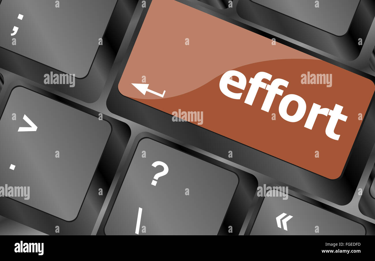 effort word on keyboard key, notebook computer button Stock Photo