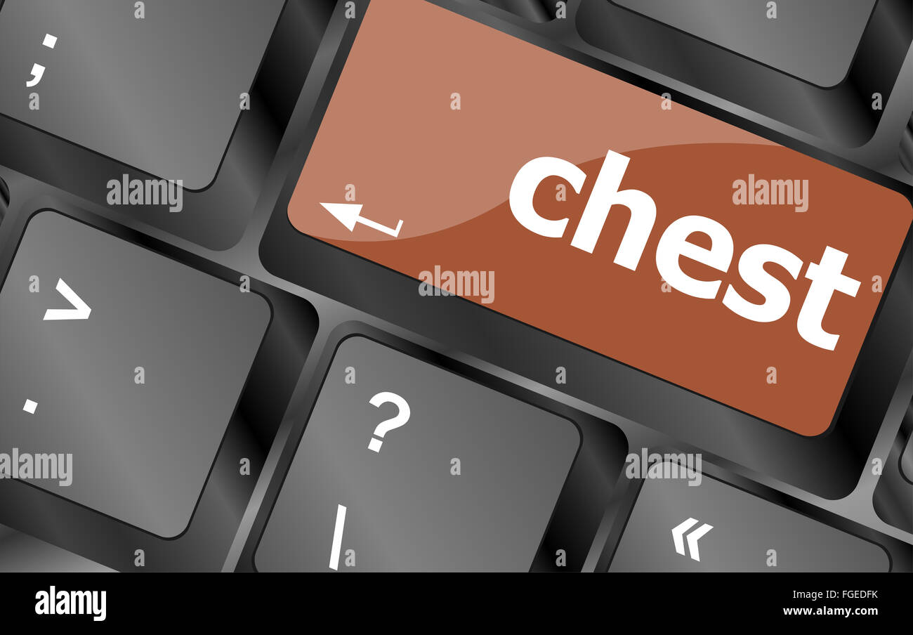 chest word on keyboard key, notebook computer button Stock Photo Alamy