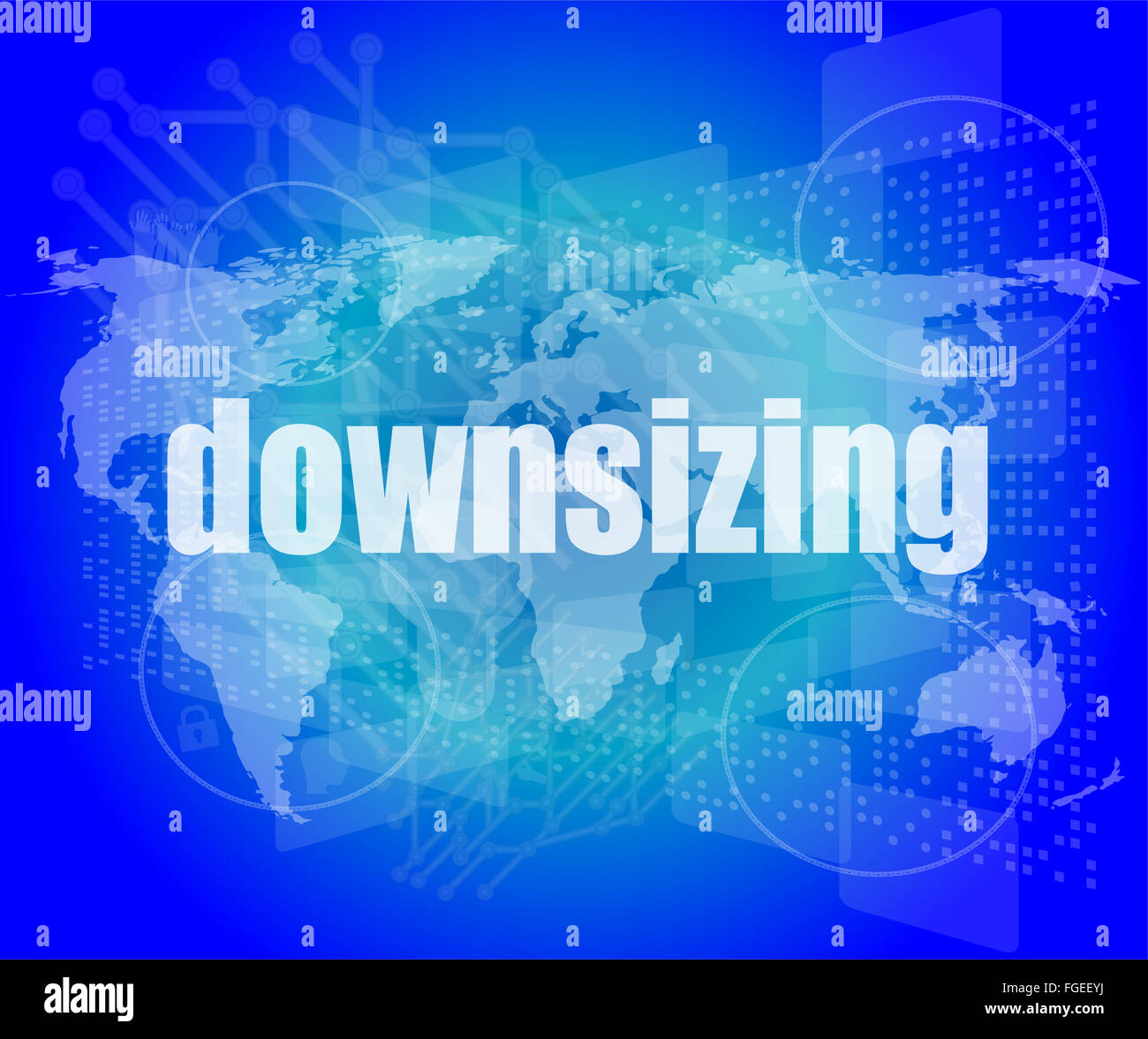 Business concept: words Downsizing on digital background Stock Photo ...
