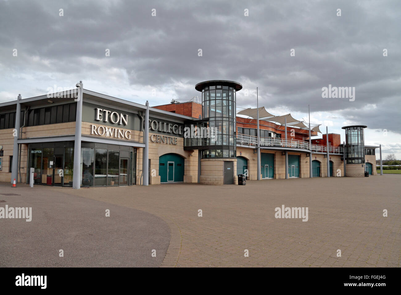 Eton College Rowing Centre on Dorney Lake, Buckinghamshire, UK. As Eton Dorney, it was the 2012 Summer Olympics rowing venue. Stock Photo