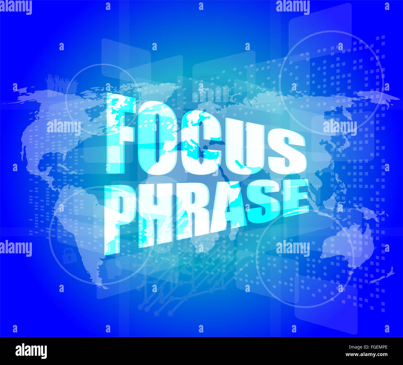 focus phrase system word on digital touch screen Stock Photo Alamy