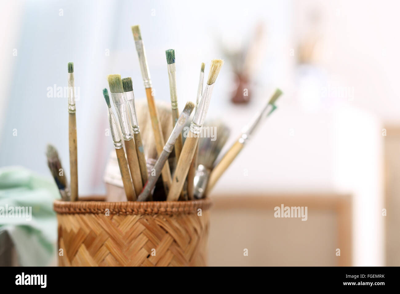 paint, brushes and paintings. Painting and painting