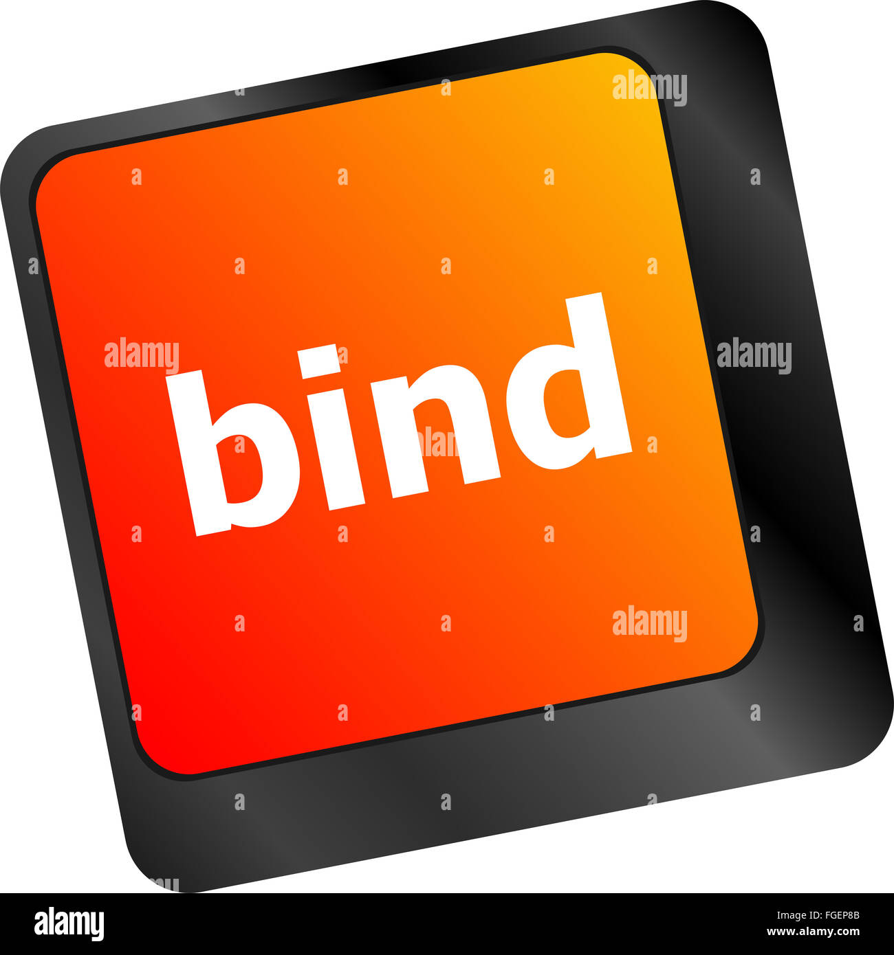 bind word on keyboard key, notebook computer button Stock Photo - Alamy