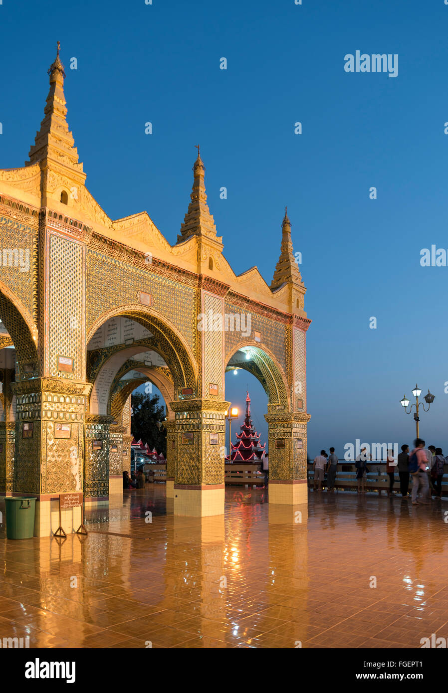 Sutaungpyei Pagoda at the summit of Mandalay Hill, Burma - Myanmar Stock Photo