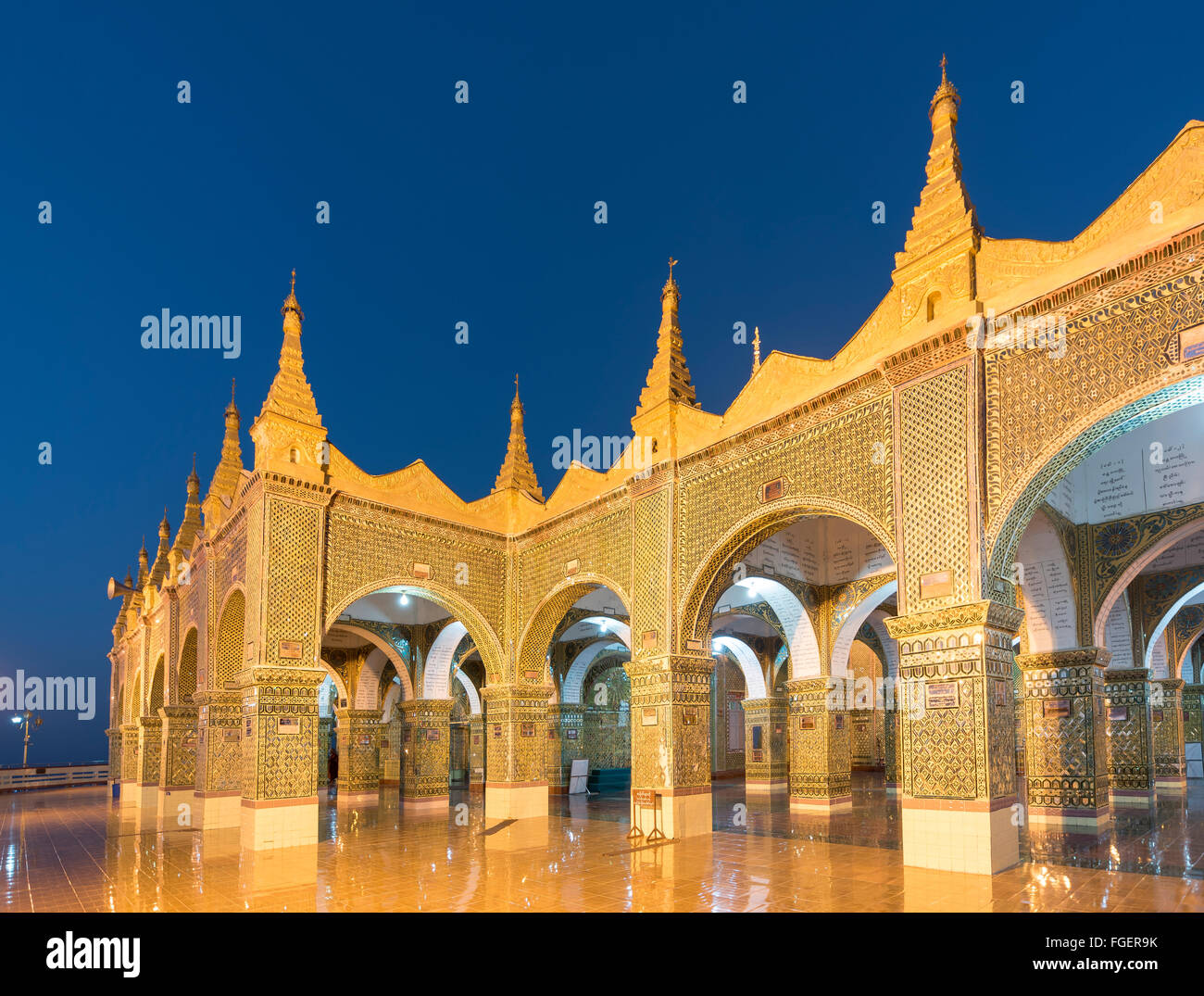 Sutaungpyei Pagoda at the summit of Mandalay Hill, Burma - Myanmar Stock Photo
