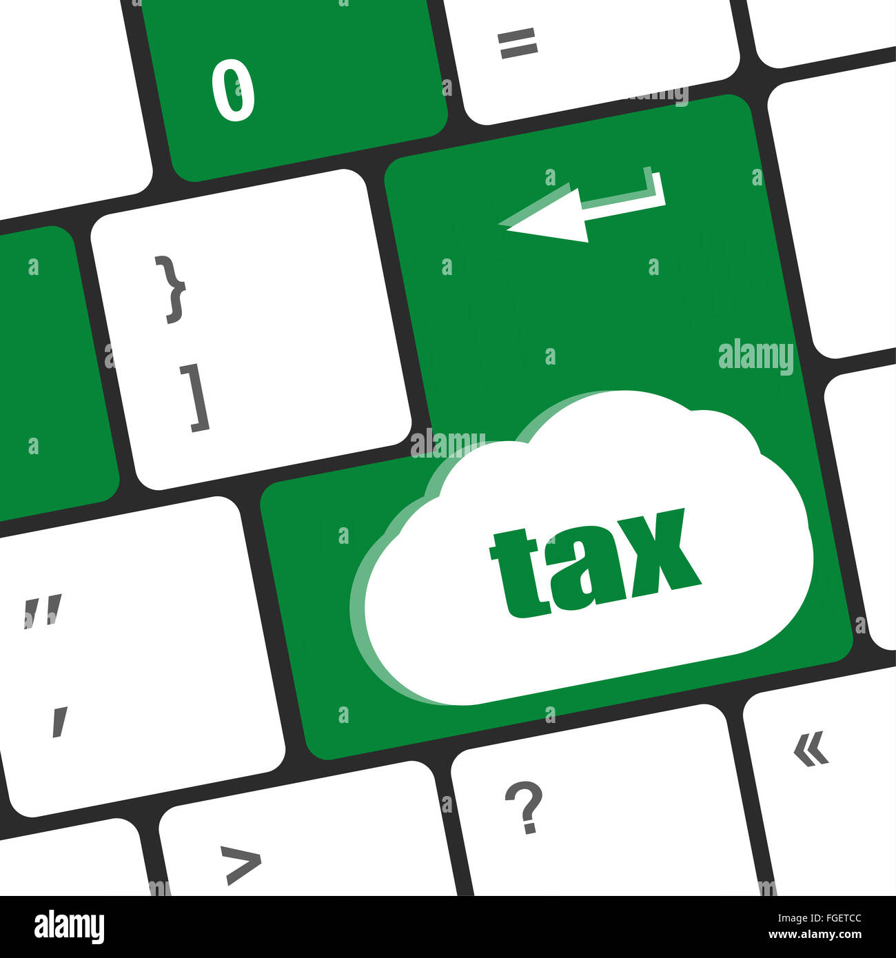 tax word on laptop keyboard key, business concept, Stock Photo