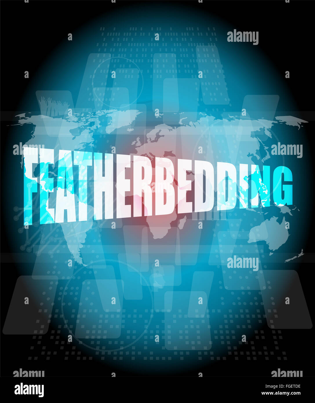 featherbedding, interface hi technology, touch screen Stock Photo Alamy