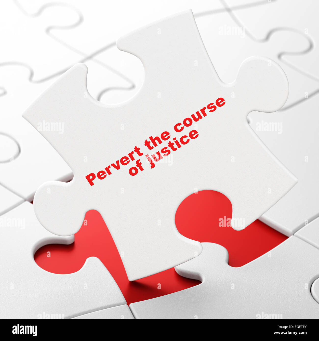 Law concept Pervert the course Of Justice on puzzle background Stock