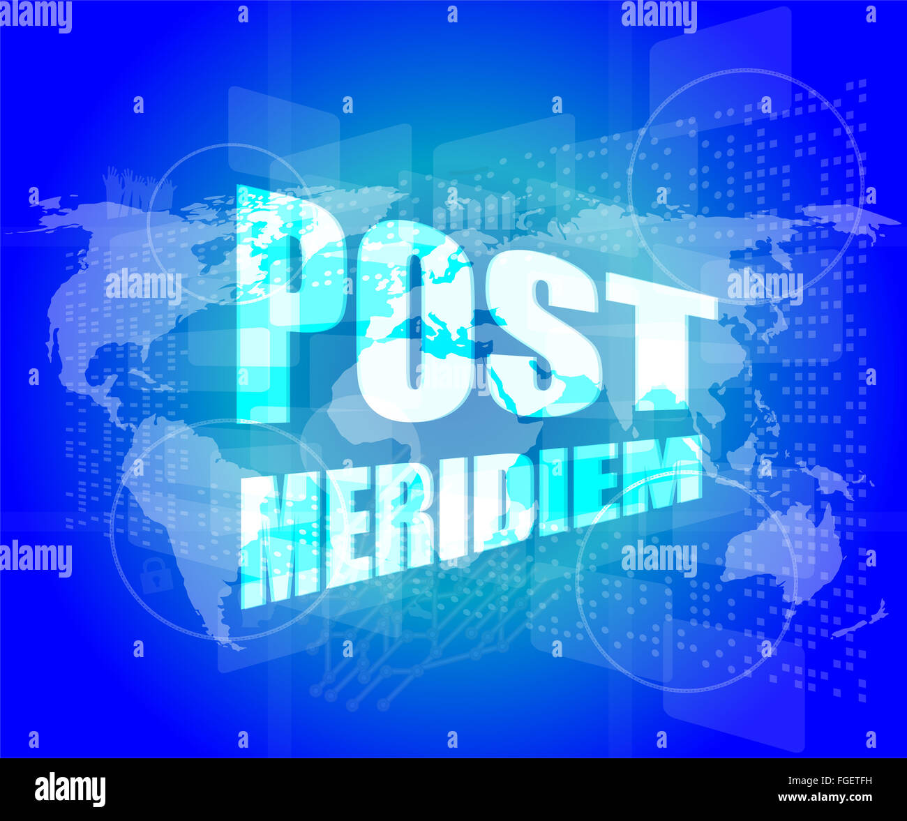post meridiem on digital touch screen, business concept Stock Photo Alamy