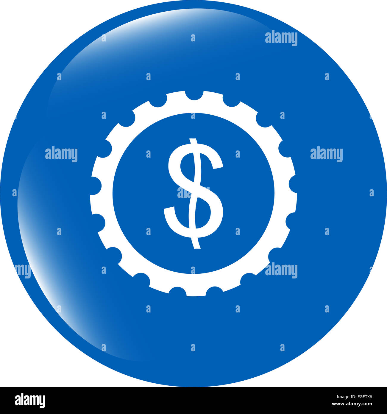 gear (cog) web icon cloud with dollars money sign Stock Photo - Alamy