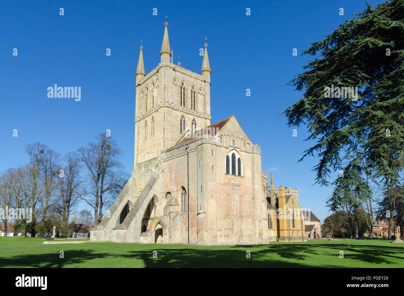 Pershore Abbey in Pershore, Worcestershire Stock Photo