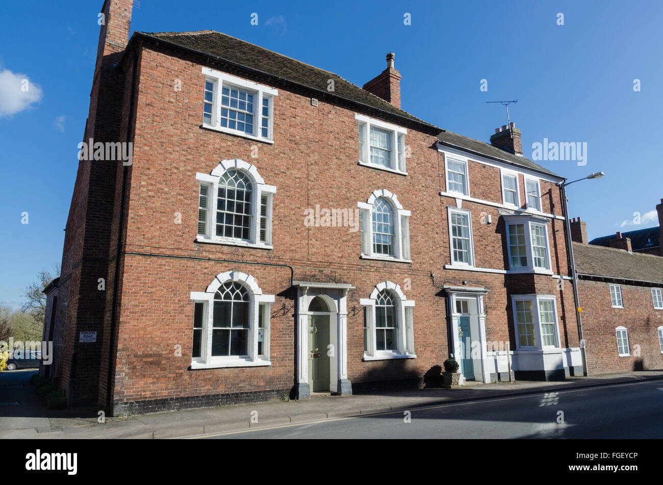 houses in Bridge Street, Pershore, Worcestershire Stock Photo