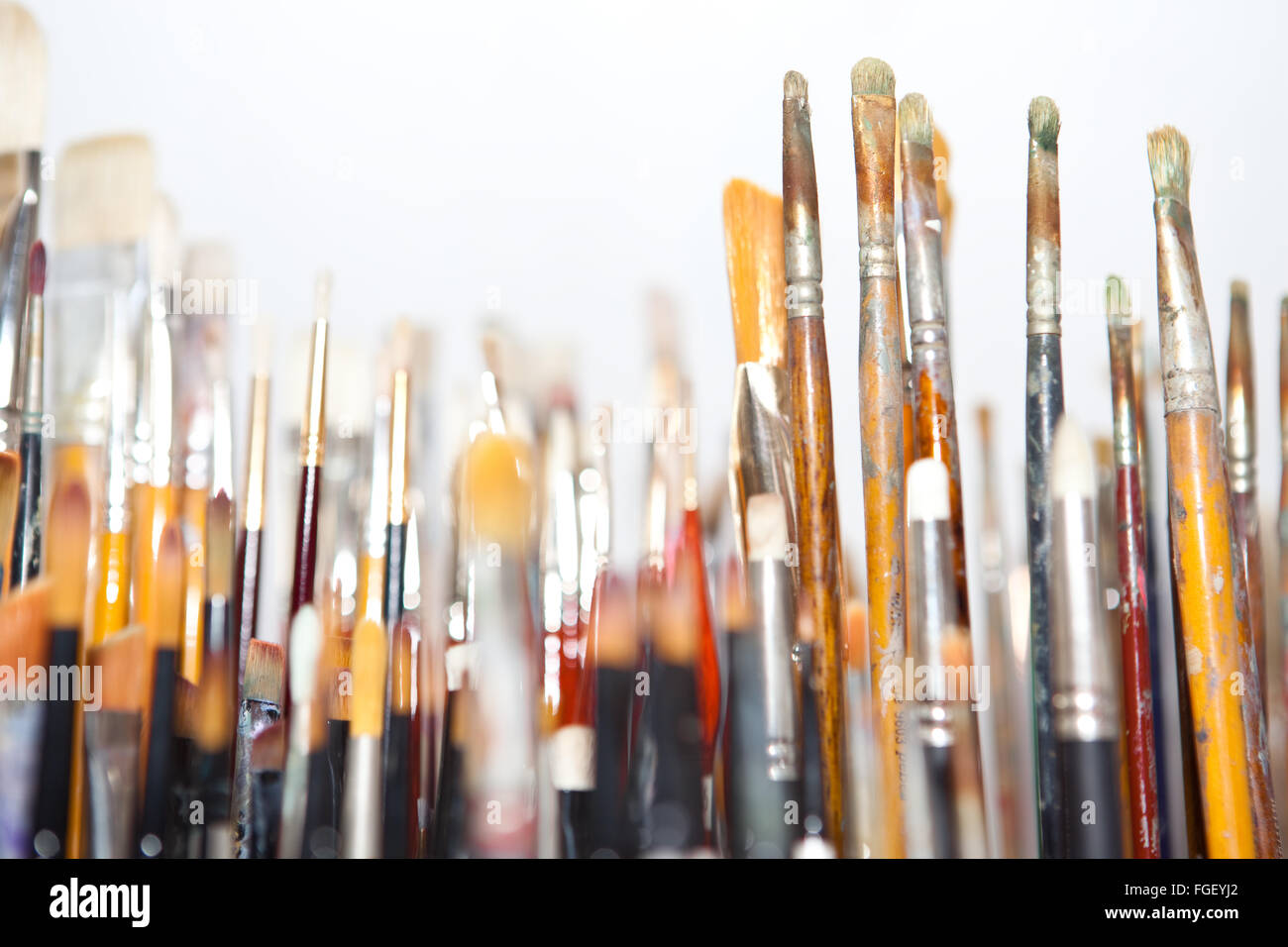 Fine Art Paint Brushes Stock Photo - Download Image Now - Bristle - Brush  Part, Canister, Colors - iStock