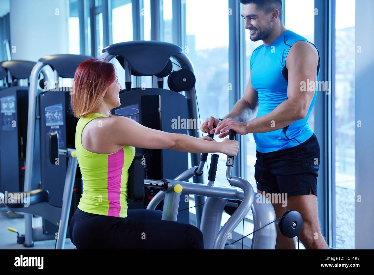 woman exercising with her personal trainer Stock Photo - Alamy