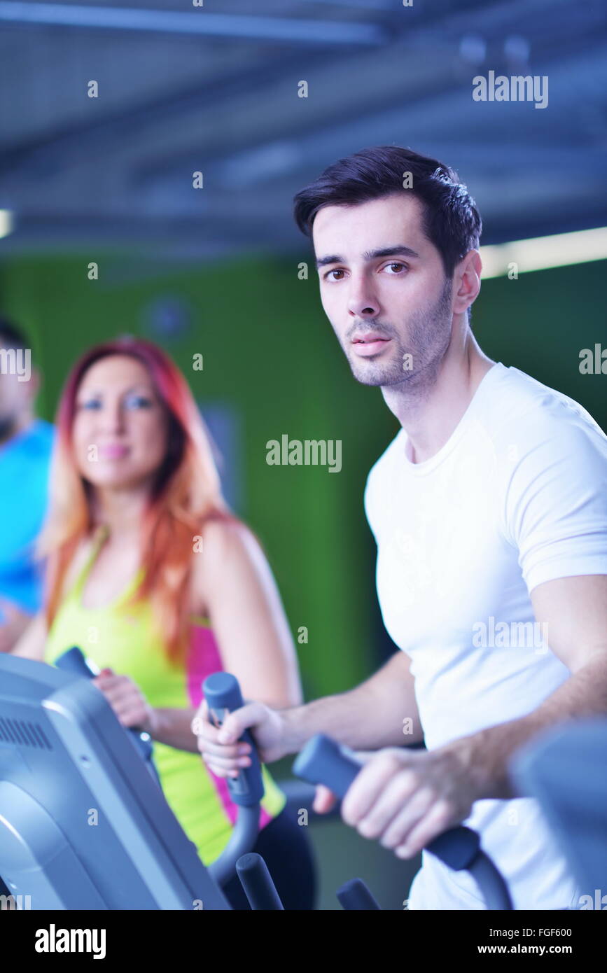 Group of people running on treadmills Stock Photo Alamy