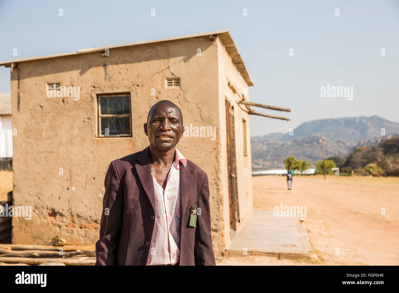 Zimbabwean man poses for a picture in his village Stock Photo