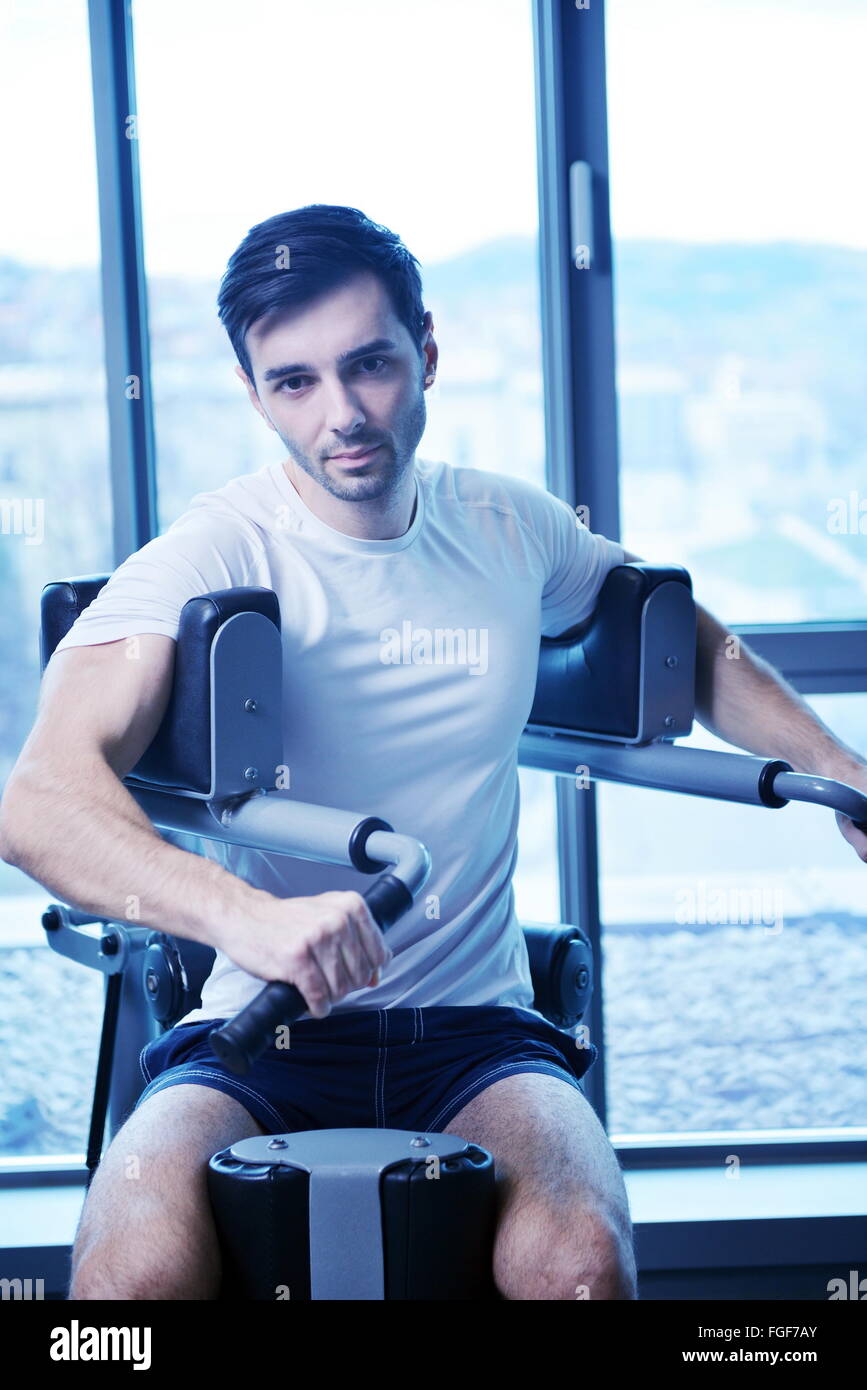 man running on the treadmill Stock Photo Alamy