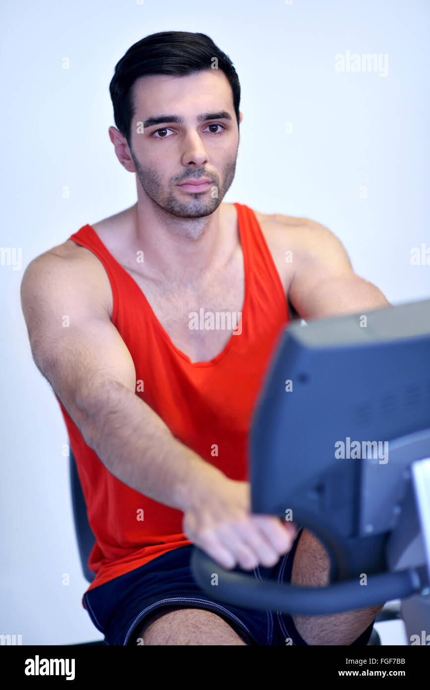 man running on the treadmill Stock Photo - Alamy