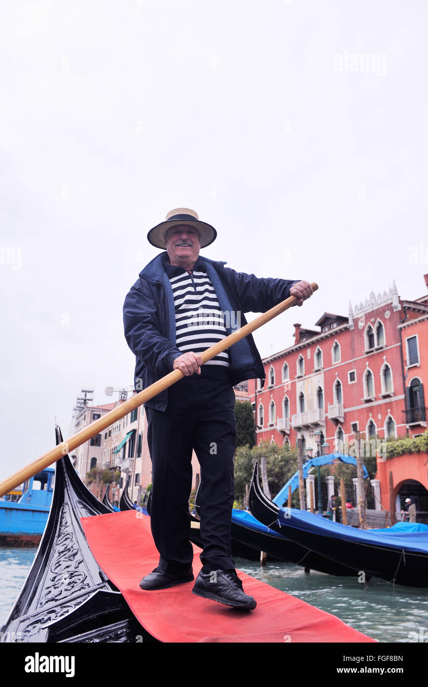 venice italy, gondola driver in grand channel Stock Photo Alamy