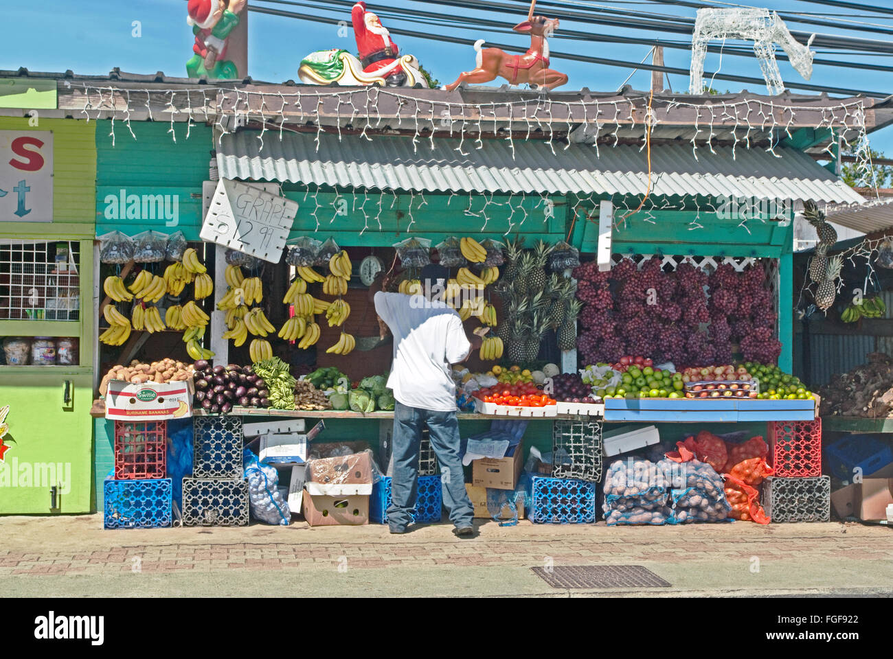 Scarborough, Tobago, Fruit Market Stall, Caribbean, Stock Photo
