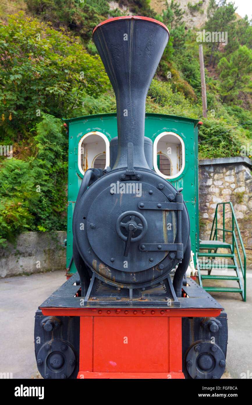 Old restored steam locomotive Stock Photo