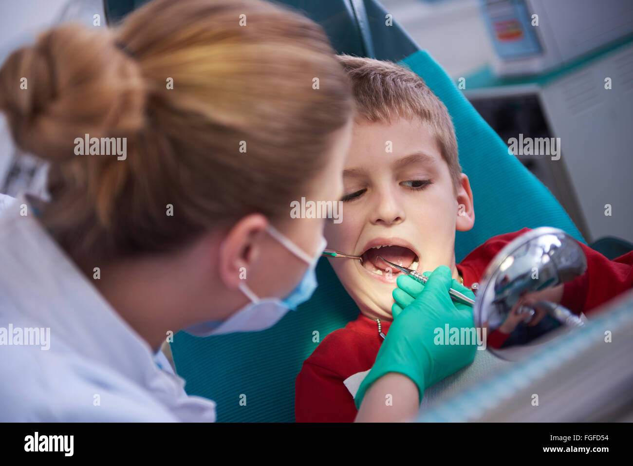 Young boy in a dental surgery Stock Photo Alamy