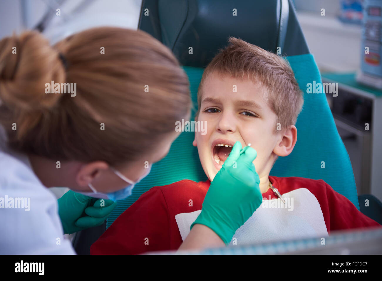 Young boy in a dental surgery Stock Photo Alamy