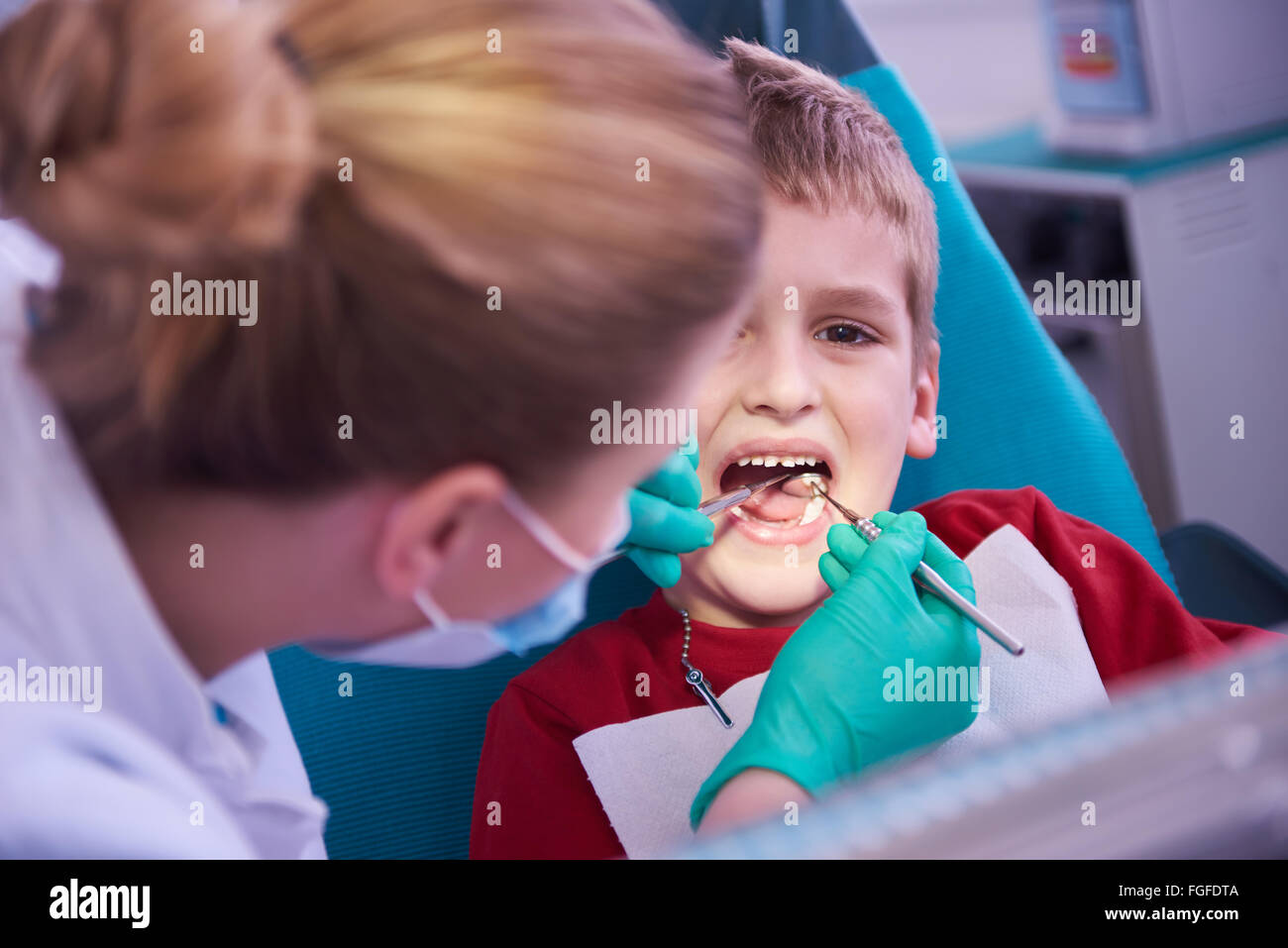 Young boy in a dental surgery Stock Photo Alamy
