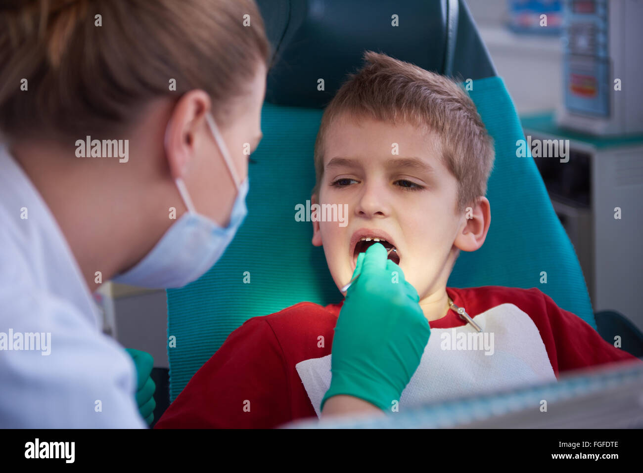 Young boy in a dental surgery Stock Photo Alamy