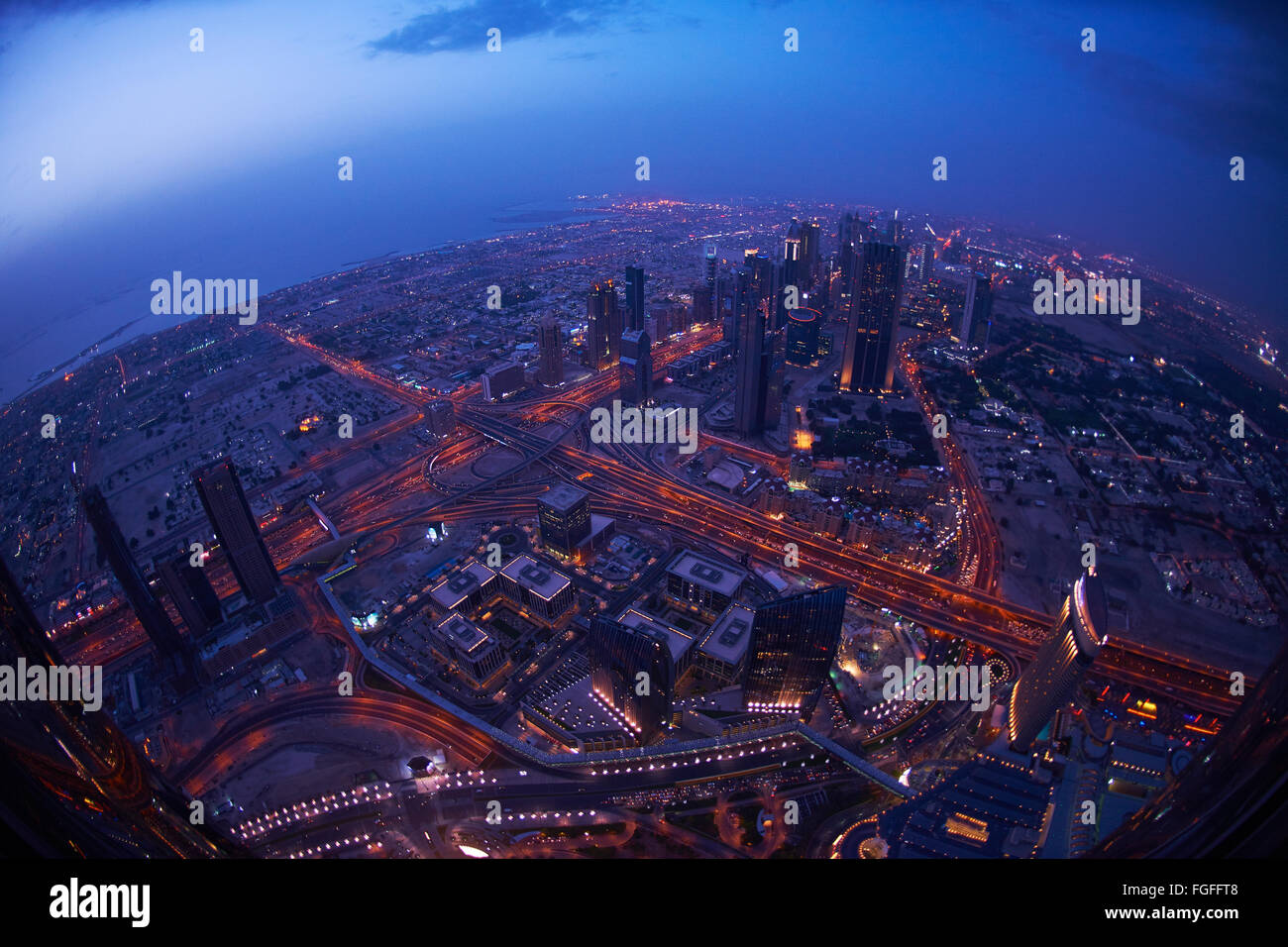 Dubai night skylin Stock Photo Alamy