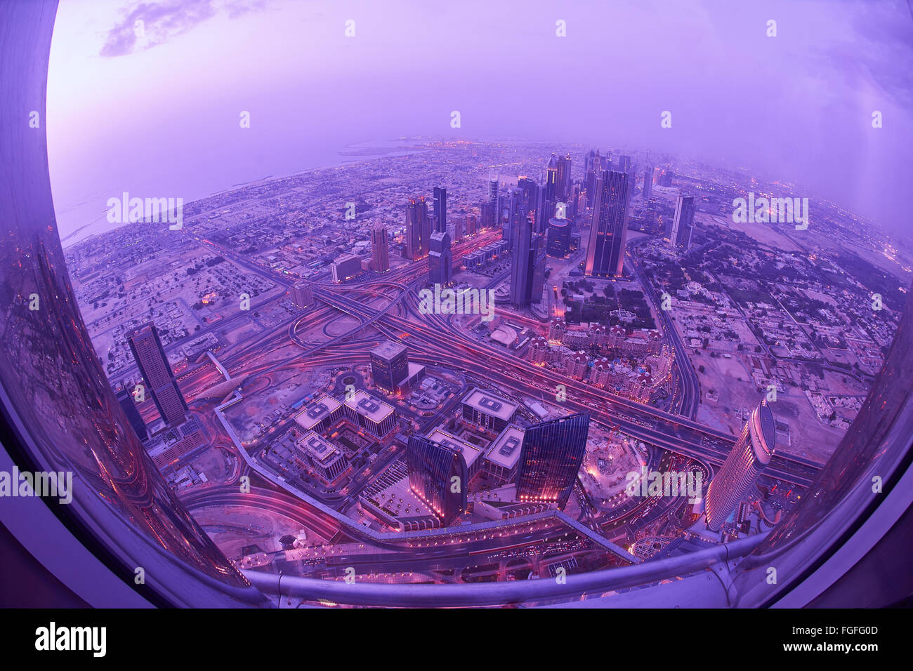 Dubai night skylin Stock Photo Alamy
