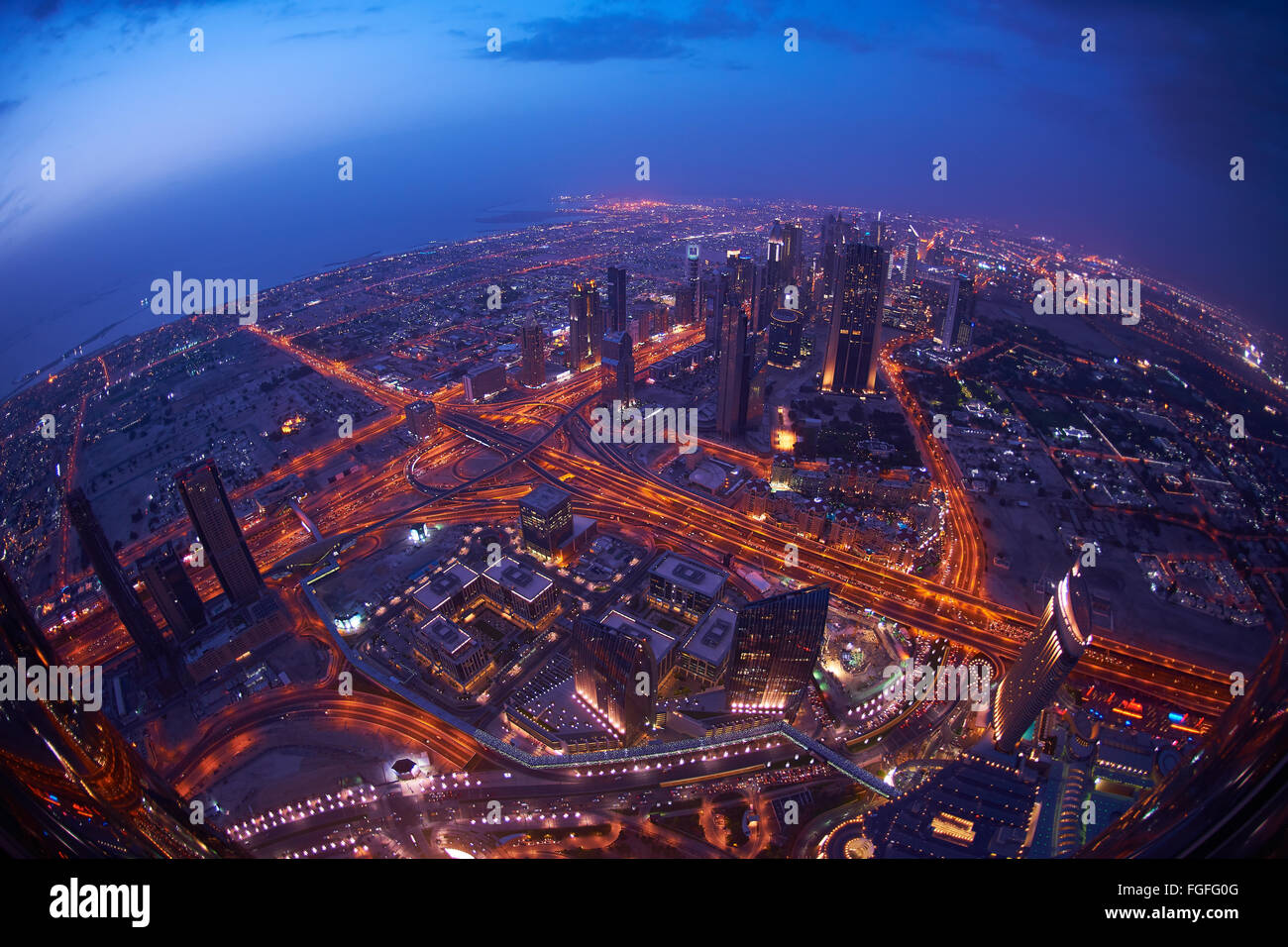 Dubai night skylin Stock Photo Alamy
